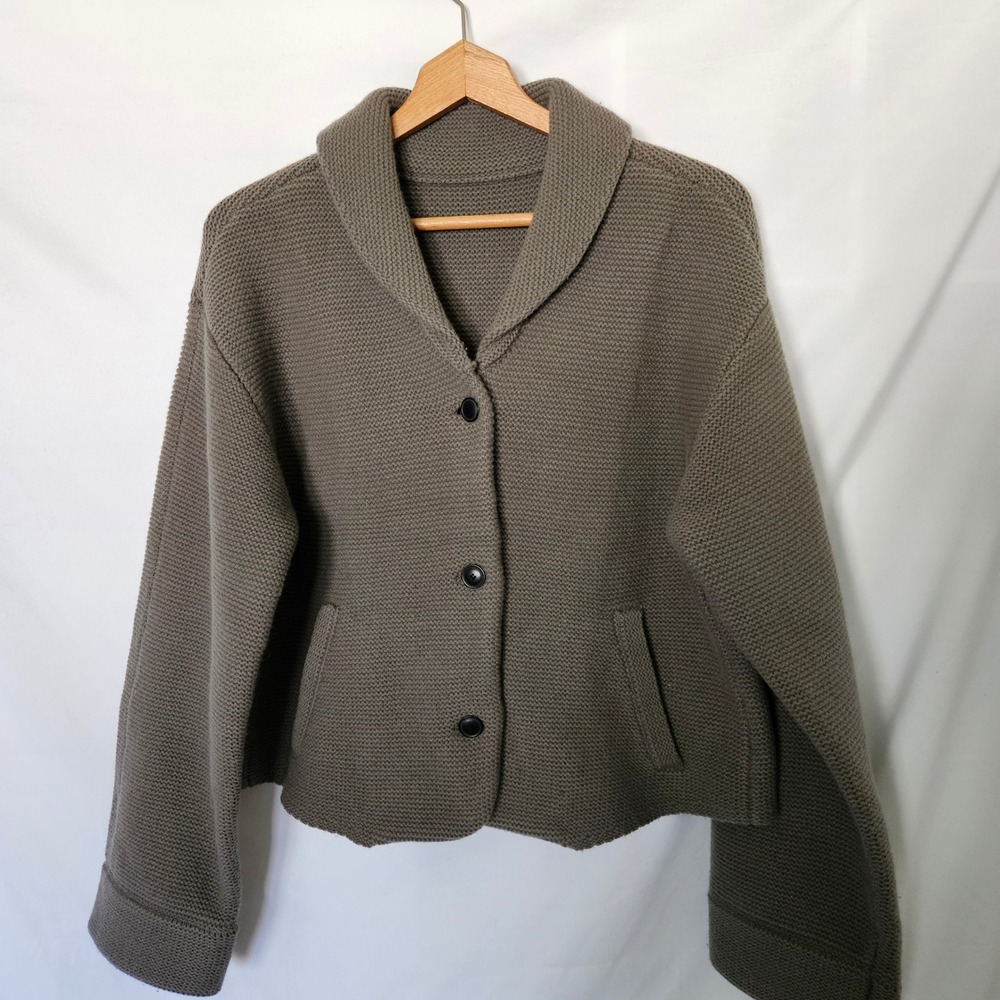 Insis Femme 100% Wool Button Front Cardigan sz L